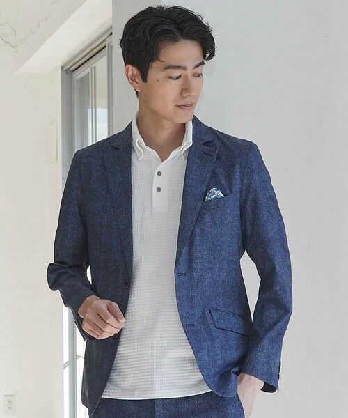 MEN'S BIGI / メンズビギ テーラードジャケット | メッシュメランジプリントテーラードジャケット | 詳細8