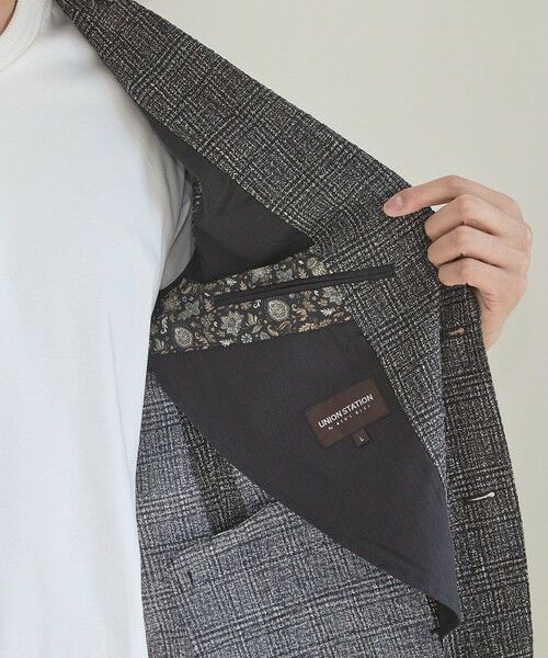 MEN'S BIGI / メンズビギ テーラードジャケット | シアサッカーグレンチェックプリントテーラードジャケット | 詳細7