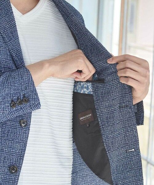 MEN'S BIGI / メンズビギ テーラードジャケット | シアサッカーグレンチェックプリントテーラードジャケット | 詳細10