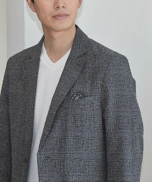 MEN'S BIGI / メンズビギ テーラードジャケット | シアサッカーグレンチェックプリントテーラードジャケット | 詳細4