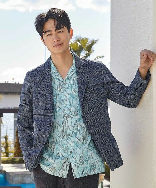 MEN'S BIGI / メンズビギ テーラードジャケット | シアサッカーグレンチェックプリントテーラードジャケット | 詳細12