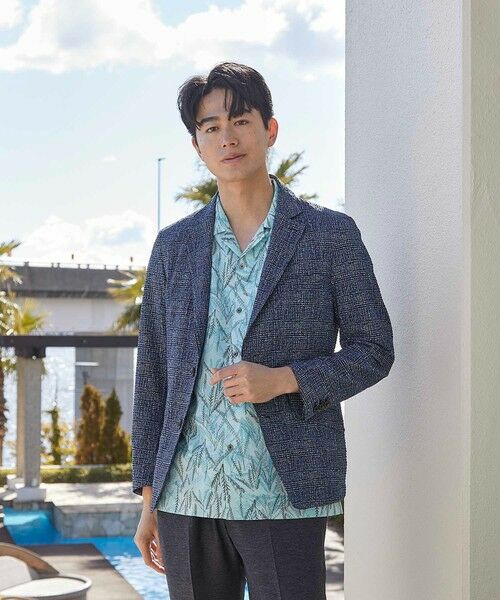 MEN'S BIGI / メンズビギ テーラードジャケット | シアサッカーグレンチェックプリントテーラードジャケット | 詳細13