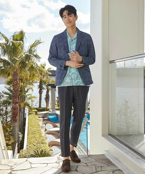 MEN'S BIGI / メンズビギ テーラードジャケット | シアサッカーグレンチェックプリントテーラードジャケット | 詳細14