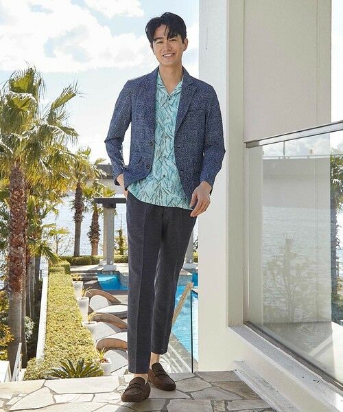 MEN'S BIGI / メンズビギ テーラードジャケット | シアサッカーグレンチェックプリントテーラードジャケット | 詳細15