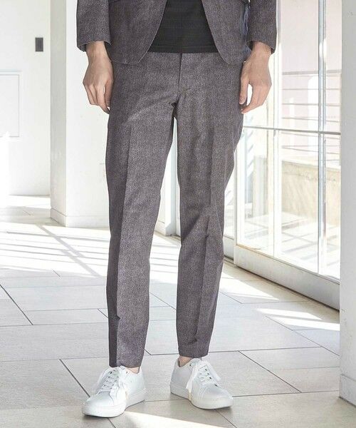 MEN'S BIGI / メンズビギ スラックス・ドレスパンツ | メッシュメランジプリントスラックス（ブラック）