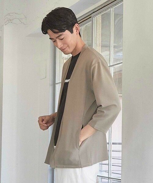 MEN'S BIGI / メンズビギ カーディガン・ボレロ | カットカルゼボタンレス 7分袖カーディガン | 詳細3