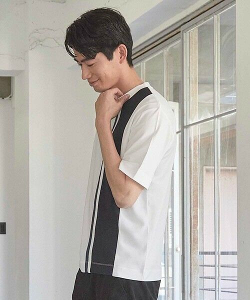 MEN'S BIGI / メンズビギ Tシャツ | パネル切り替え 異素材コンビクルーネックＴ | 詳細2