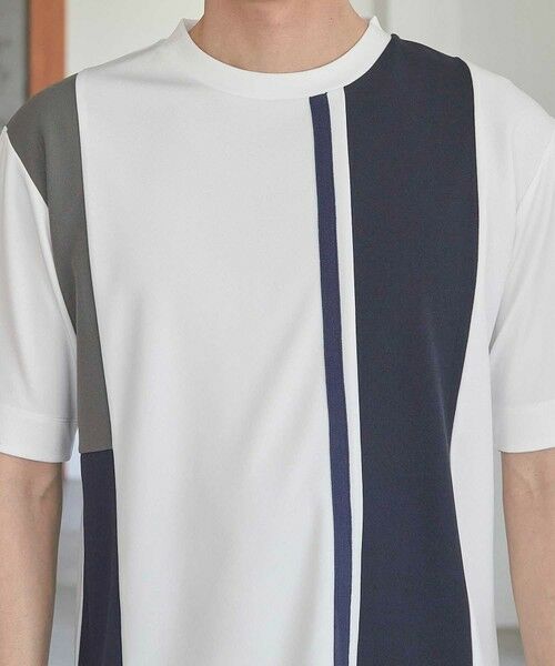 MEN'S BIGI / メンズビギ Tシャツ | パネル切り替え 異素材コンビクルーネックＴ | 詳細4