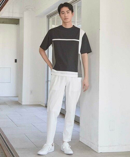 MEN'S BIGI / メンズビギ Tシャツ | パネル切り替え 異素材コンビクルーネックＴ | 詳細11