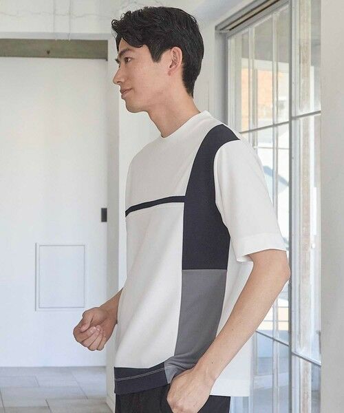 MEN'S BIGI / メンズビギ Tシャツ | パネル切り替え 異素材コンビクルーネックＴ | 詳細13