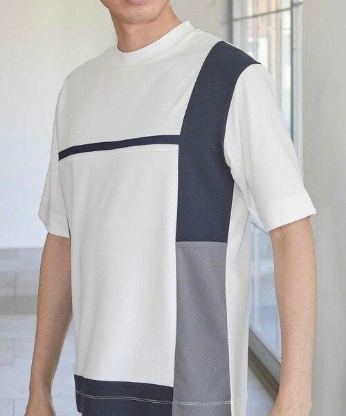 MEN'S BIGI / メンズビギ Tシャツ | パネル切り替え 異素材コンビクルーネックＴ | 詳細16