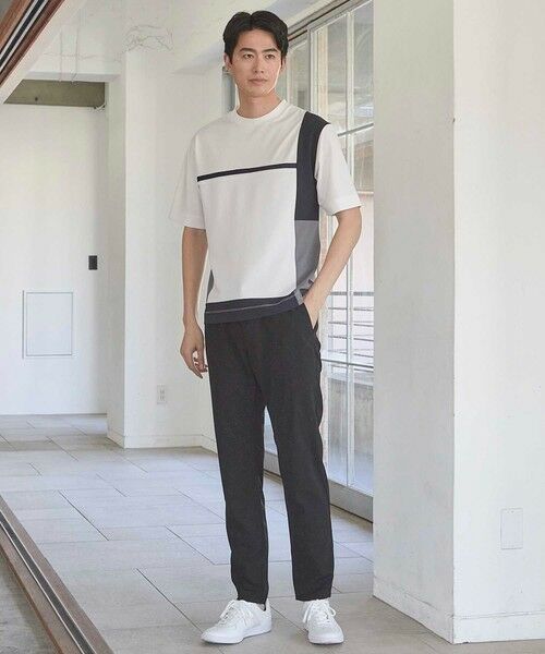 MEN'S BIGI / メンズビギ Tシャツ | パネル切り替え 異素材コンビクルーネックＴ | 詳細17