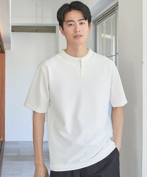 MEN'S BIGI / メンズビギ Tシャツ | ふくれJQDフェイクレイヤードキーネックT | 詳細1