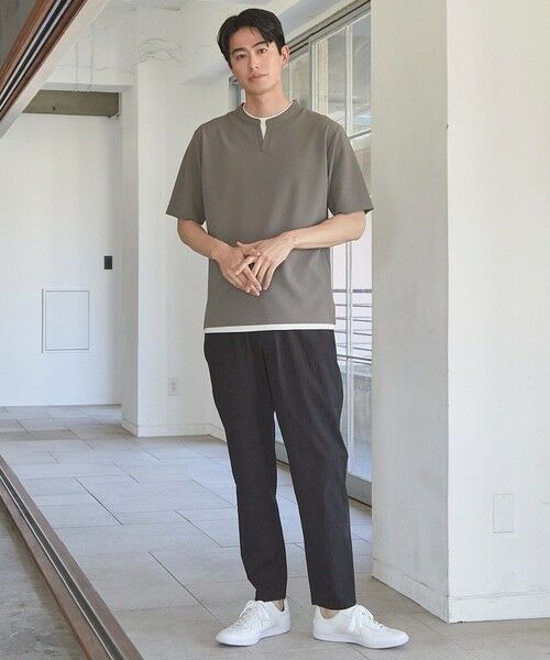 MEN'S BIGI / メンズビギ Tシャツ | ふくれJQDフェイクレイヤードキーネックT | 詳細10