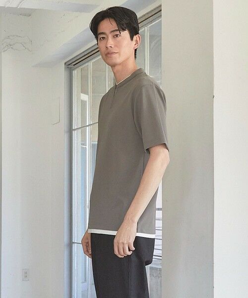 MEN'S BIGI / メンズビギ Tシャツ | ふくれJQDフェイクレイヤードキーネックT | 詳細7