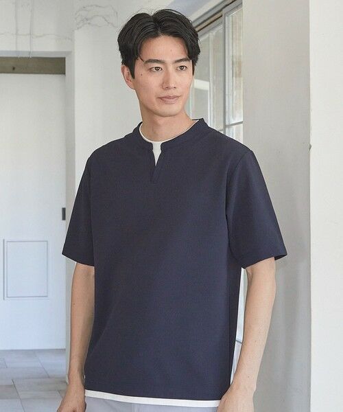MEN'S BIGI / メンズビギ Tシャツ | ふくれJQDフェイクレイヤードキーネックT | 詳細15