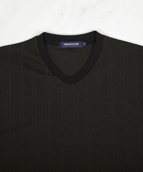 MEN'S BIGI / メンズビギ Tシャツ | ストライプウェーブジャガード VネックTシャツ | 詳細6