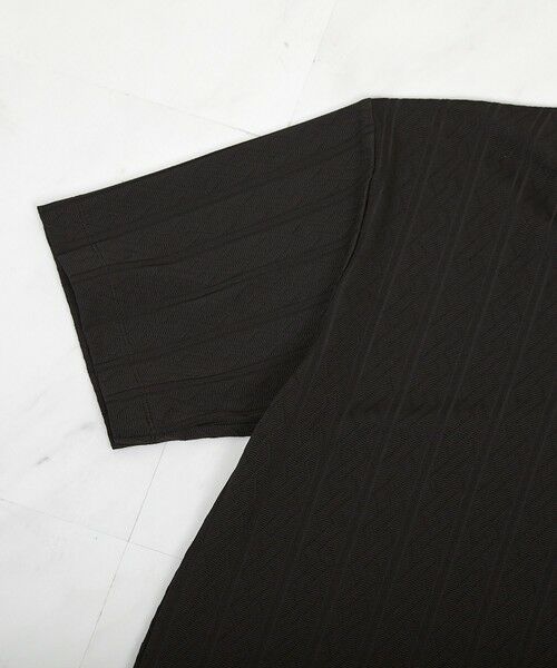 MEN'S BIGI / メンズビギ Tシャツ | ストライプウェーブジャガード VネックTシャツ | 詳細7