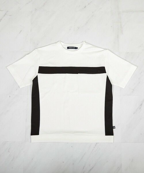 MEN'S BIGI / メンズビギ Tシャツ | 【接触冷感】キシリトールパネル切り替えポンチTシャツ（ホワイト）