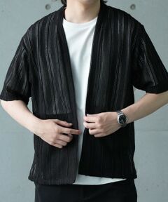 MEN'S BIGI / メンズビギ Tシャツ | *WEB限定　シアジャガード ストライプカーディガン