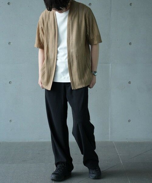 MEN'S BIGI / メンズビギ Tシャツ | *WEB限定　シアジャガード ストライプカーディガン | 詳細6