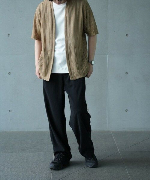 MEN'S BIGI / メンズビギ Tシャツ | *WEB限定　シアジャガード ストライプカーディガン | 詳細7