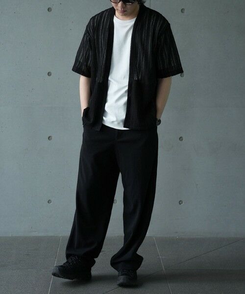 MEN'S BIGI / メンズビギ Tシャツ | *WEB限定　シアジャガード ストライプカーディガン | 詳細14