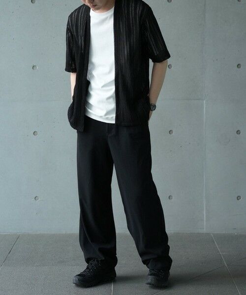 MEN'S BIGI / メンズビギ Tシャツ | *WEB限定　シアジャガード ストライプカーディガン | 詳細15