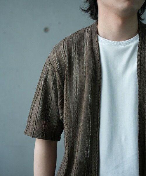 MEN'S BIGI / メンズビギ Tシャツ | *WEB限定　シアジャガード ストライプカーディガン | 詳細20