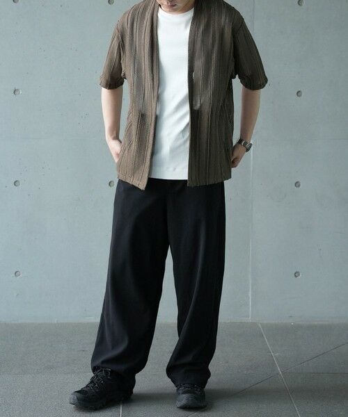 MEN'S BIGI / メンズビギ Tシャツ | *WEB限定　シアジャガード ストライプカーディガン | 詳細21