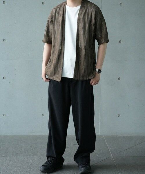 MEN'S BIGI / メンズビギ Tシャツ | *WEB限定　シアジャガード ストライプカーディガン | 詳細22