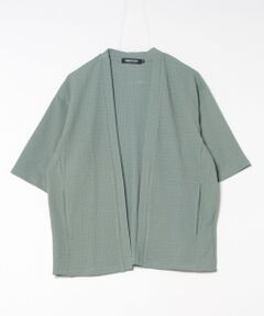 MEN'S BIGI / メンズビギ Tシャツ | *WEB限定 シアー ジャガード 5分袖 ボタンレスカーディガン