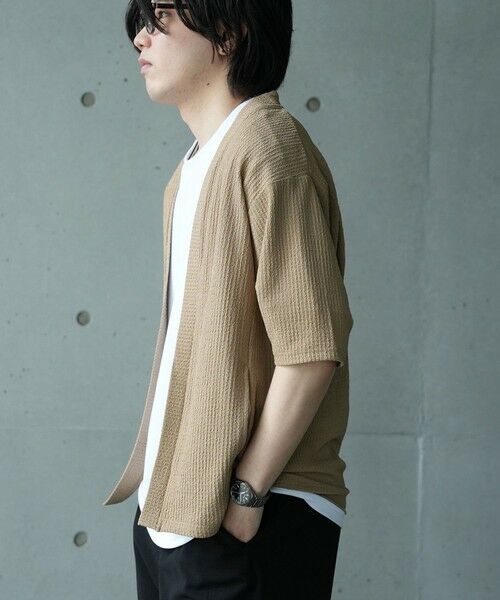MEN'S BIGI / メンズビギ Tシャツ | *WEB限定 シアー ジャガード 5分袖 ボタンレスカーディガン | 詳細6