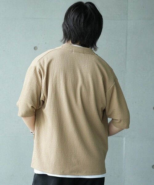 MEN'S BIGI / メンズビギ Tシャツ | *WEB限定 シアー ジャガード 5分袖 ボタンレスカーディガン | 詳細7