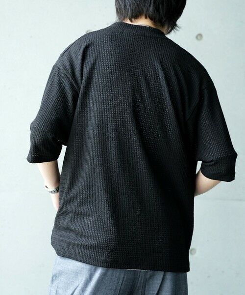 MEN'S BIGI / メンズビギ Tシャツ | *WEB限定 シアー ジャガード 5分袖 ボタンレスカーディガン | 詳細14