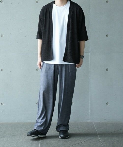 MEN'S BIGI / メンズビギ Tシャツ | *WEB限定 シアー ジャガード 5分袖 ボタンレスカーディガン | 詳細15