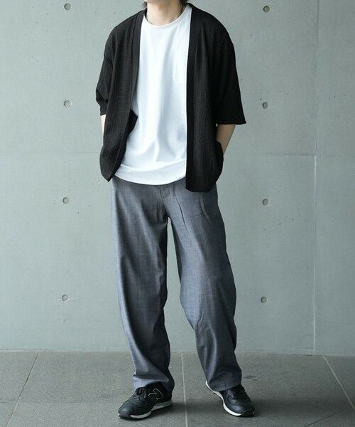 MEN'S BIGI / メンズビギ Tシャツ | *WEB限定 シアー ジャガード 5分袖 ボタンレスカーディガン | 詳細16