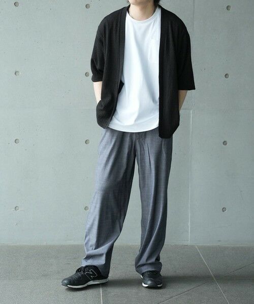 MEN'S BIGI / メンズビギ Tシャツ | *WEB限定 シアー ジャガード 5分袖 ボタンレスカーディガン | 詳細17