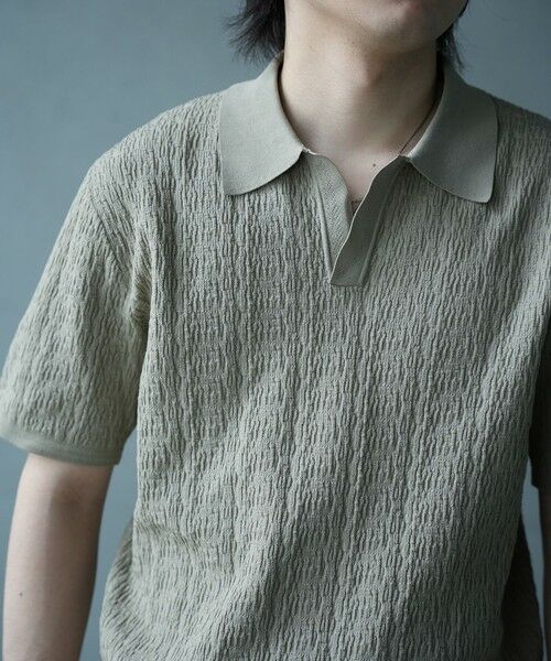 MEN'S BIGI / メンズビギ Tシャツ | *WEB限定 ルーズフィットジャガードスキッパーポロ | 詳細3