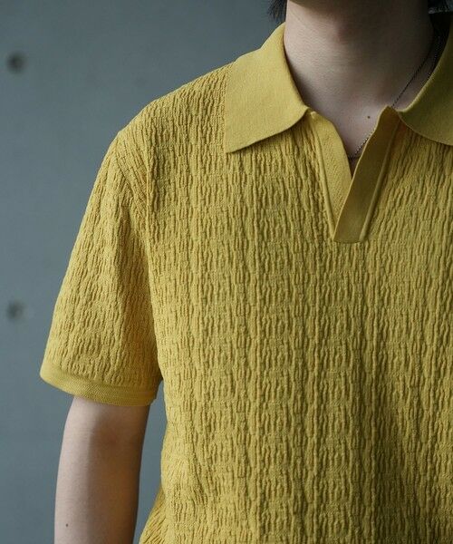 MEN'S BIGI / メンズビギ Tシャツ | *WEB限定 ルーズフィットジャガードスキッパーポロ | 詳細12