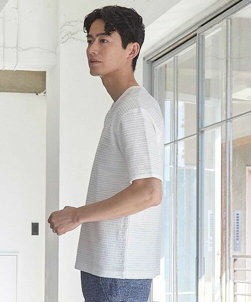 MEN'S BIGI / メンズビギ Tシャツ | タックジャガードVネックTシャツ | 詳細2