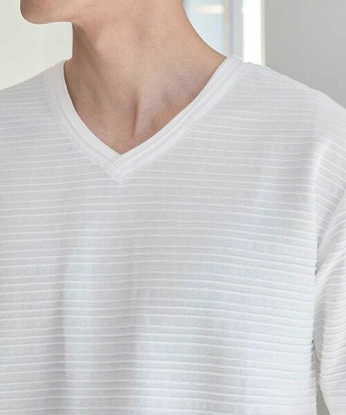MEN'S BIGI / メンズビギ Tシャツ | タックジャガードVネックTシャツ | 詳細4
