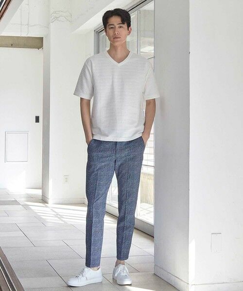 MEN'S BIGI / メンズビギ Tシャツ | タックジャガードVネックTシャツ | 詳細5