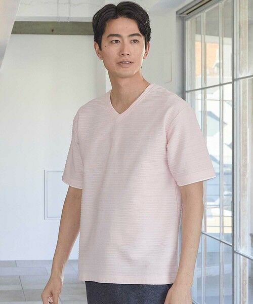 MEN'S BIGI / メンズビギ Tシャツ | タックジャガードVネックTシャツ | 詳細6