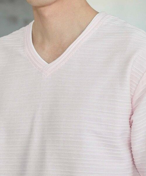 MEN'S BIGI / メンズビギ Tシャツ | タックジャガードVネックTシャツ | 詳細9