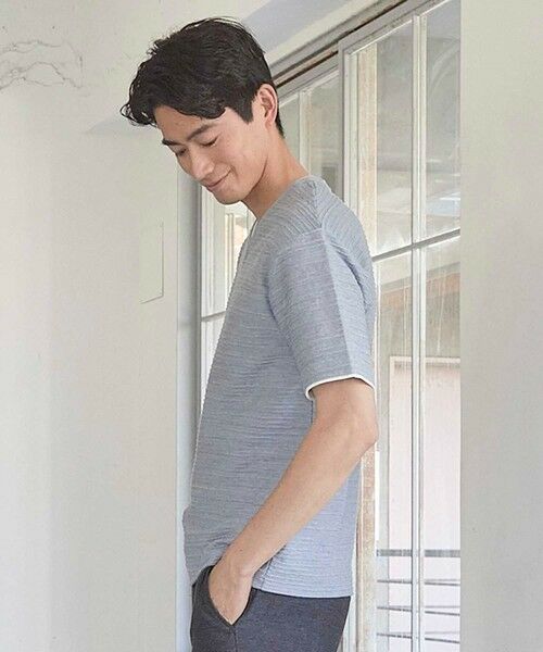 MEN'S BIGI / メンズビギ Tシャツ | タックジャガードVネックTシャツ | 詳細11