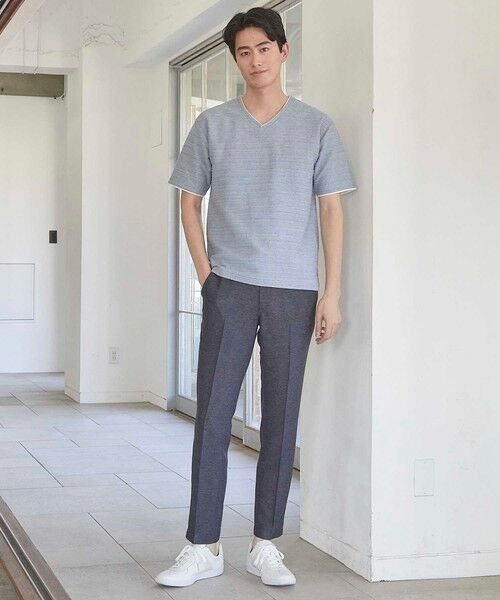 MEN'S BIGI / メンズビギ Tシャツ | タックジャガードVネックTシャツ | 詳細13