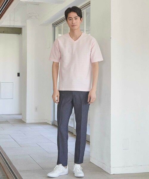 MEN'S BIGI / メンズビギ Tシャツ | タックジャガードVネックTシャツ | 詳細14