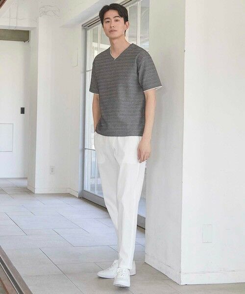 MEN'S BIGI / メンズビギ Tシャツ | タックジャガードVネックTシャツ | 詳細19