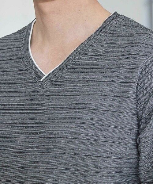 MEN'S BIGI / メンズビギ Tシャツ | タックジャガードVネックTシャツ | 詳細18